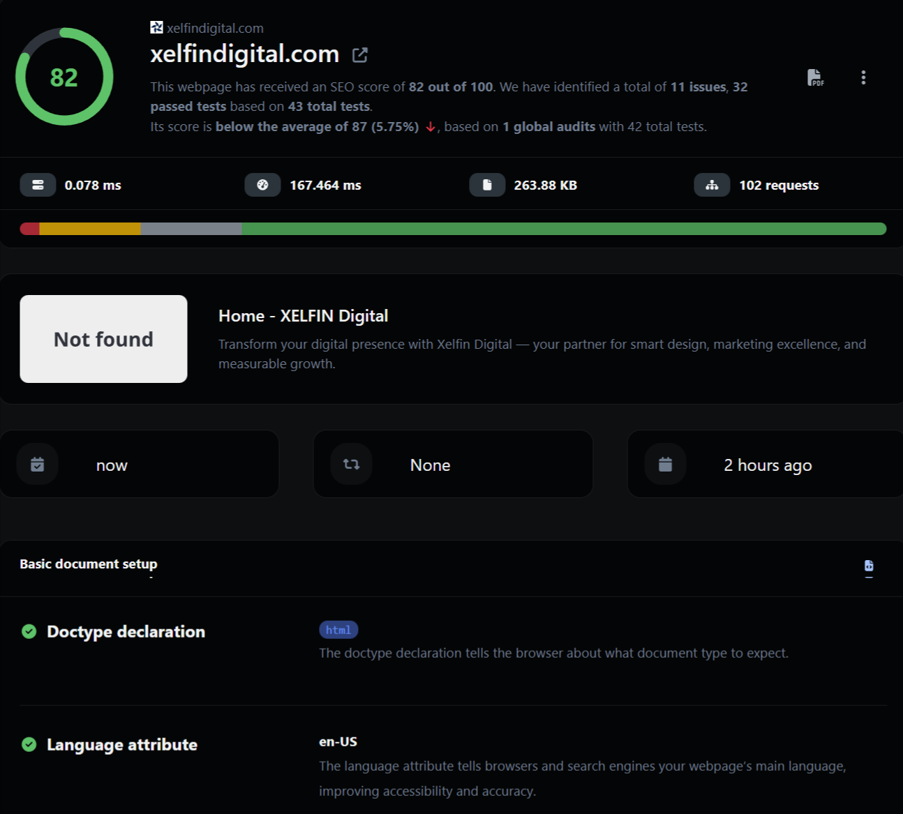 Screenshot of the app dashboard